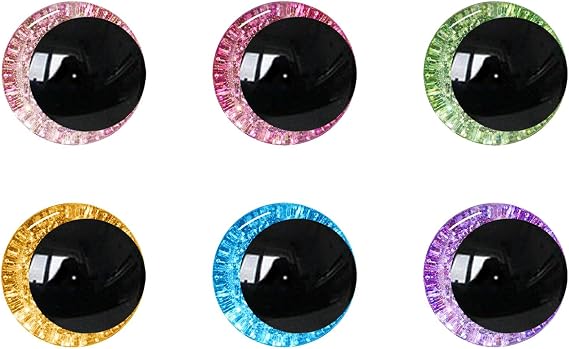 MUCUNNIA 40pcs 35mm 3D Sparkle Moon Safety Eyes for Amigurumi with Washers