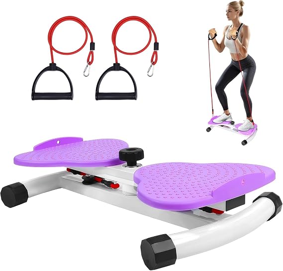 Waist Twister Board for Exercise Dual Pedal Balance Fitness Board with Resistance Bands, Core & Waist Trainer for Home Workout, Non-Slip Twisting Disc for Women Men