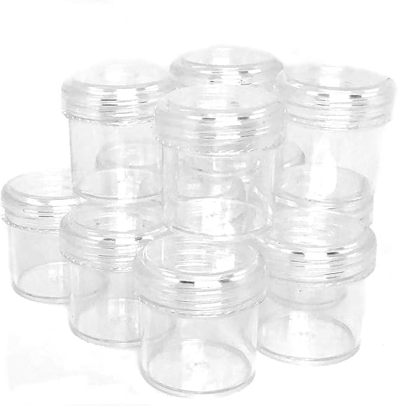12 Plastic Containers Screw Top for Beads Jewelry Sewing Crafts Buttons Spices Small Items Organizer