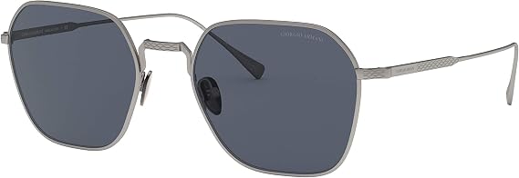 GIORGIO ARMANI Man Sunglasses Matte Gunmetal Frame, Grey Lenses, 53MM