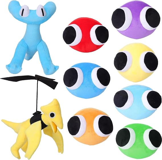 Rainbow Plush Toys, Rainbow Plush Stuffed Animal Plush Doll,Chapter 2 Plushies Toys for Fans Birthday Kid (9pc)