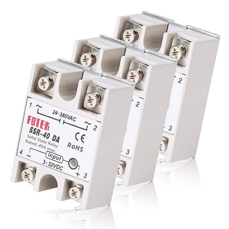 MYSWEETY 3PCS SSR-40DA Solid State Relay Single Phase Semi-Conductor Relay Input 3-32V DC Output 24-380V AC