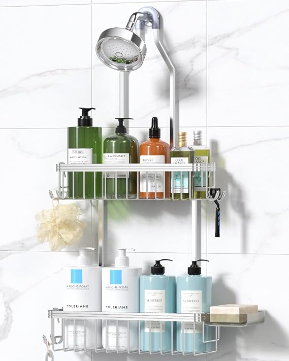 YASONIC 2-Tier Shower Caddy Hanging and 5-Pack Corner Shower Caddy