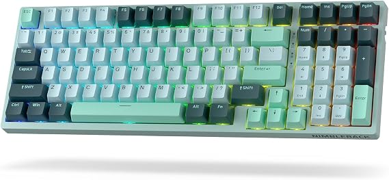 LTC Nimbleback NB981 95% Wireless Mechanical Keyboard, 2.4G/ BT/USB-C Wired RGB 98 Keys Gaming Keyboard, 3-Layer Dampener, Hot Swap PCB, Software Support, Custom Linear Switch