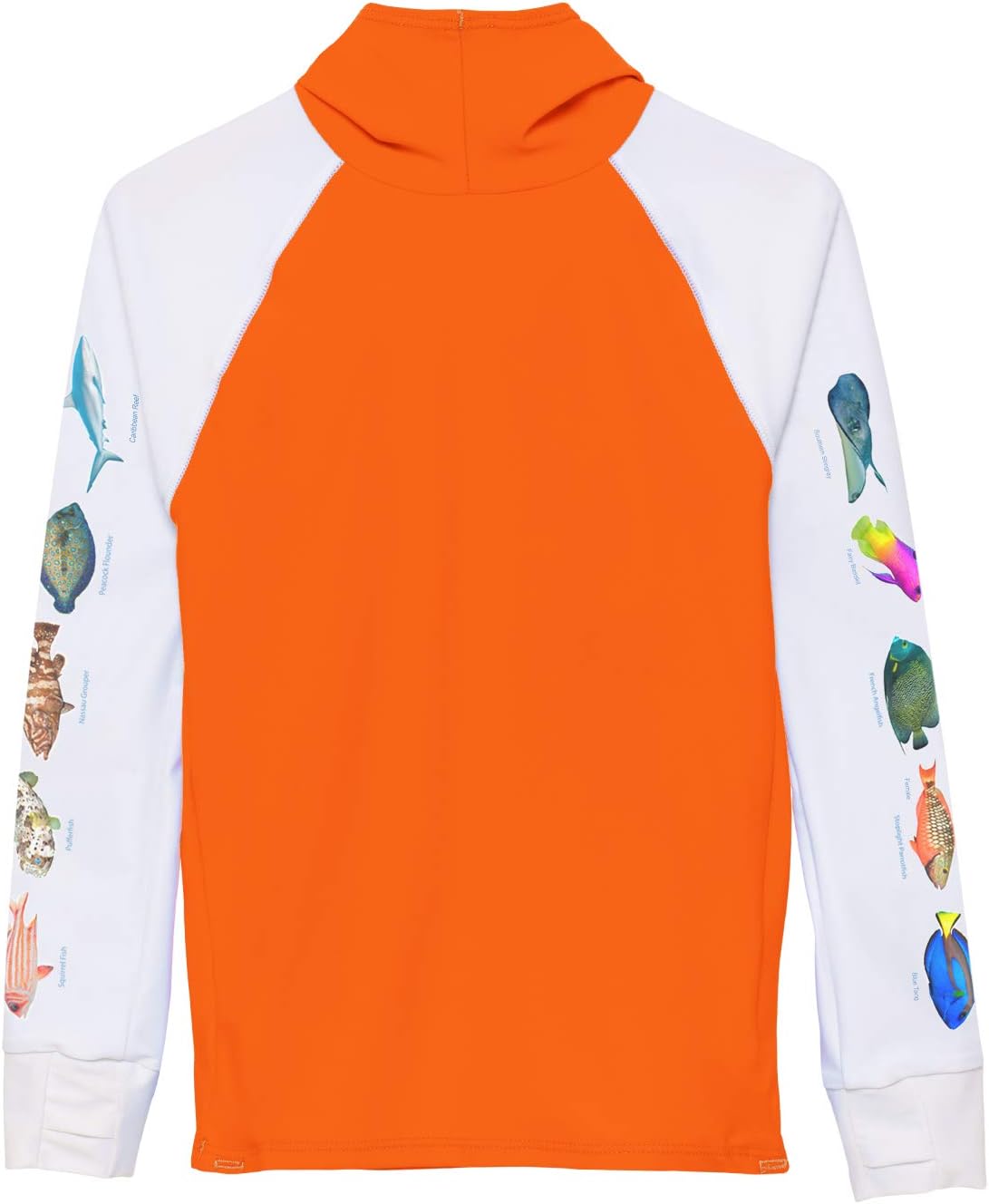 Tuga Boys Snorkel Hooded Rashguard, Caribbean Fish ID, UPF 50, USA Made