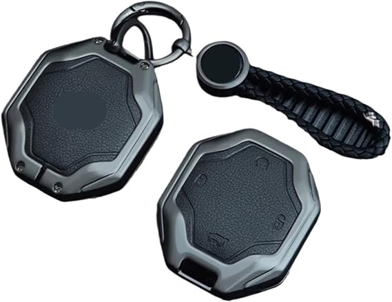 Car Key case Jetour Traveller Jetour T2 Turn Keychain Leather Alloy Car Keys Accessories Key Holder Case Interior Automobiles Parts Car Key Fob Cover(Black B)
