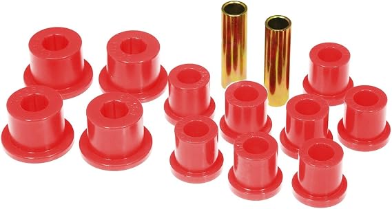 Prothane 18-1002 Red Rear Spring Eye and Shackle Bushing Kit