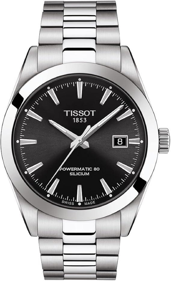 Tissotティソ 正規輸入品 腕時計 Tissot ジェントルマン オートマティック パワーマティック80 シリシウム T1274071105100 メンズ ブレスレット ブラック文字盤