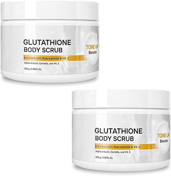 Glutathione Body Scrub, Glutathione Body ScrubTone up Booster, Exfoliating & HydratingBody Scrub, Hydrating ExfoliatingScrub for Smooth, Radiant Skin (2pcs)