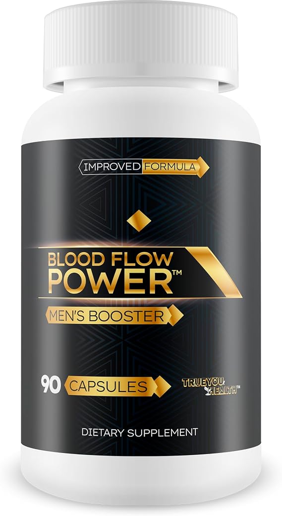 Blood Flow Power Mens Booster Extra Strength - Improved Formula - Our Best Blood Flow Support For Men - Vasodilator Nitric Oxide Circulation Supplement - Power Mens Booster Pills High Pressure Pills