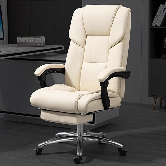 Executive Office Chair with Footrest Ergonomic Computer Chair High Back Computer Gaming Chairs Home Office Desk Chair for Home Office,Beige