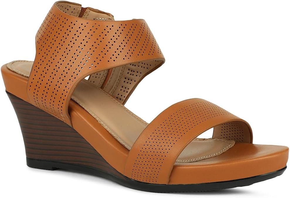 BATA Wedge Heeled Sandals, Dressy Heels, Comfortable Casual with Durable Sole, Cushioned & Lightweight Sole Slip On, Stylish Everyday Footwear for Office, Work, Travel & Outdoor