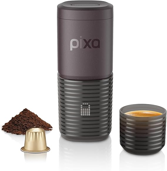 WACACO Elektrikli ve taşınabilir kahve makinesi, 4 çeşit kahve ve hızlı ısıtma, 3 x 3000 mAh pil, öğütülmüş kahve ve Nespresso®* kapsülleri için taşınabilir 20 bar kahve makinesi, dokunmatik ekran