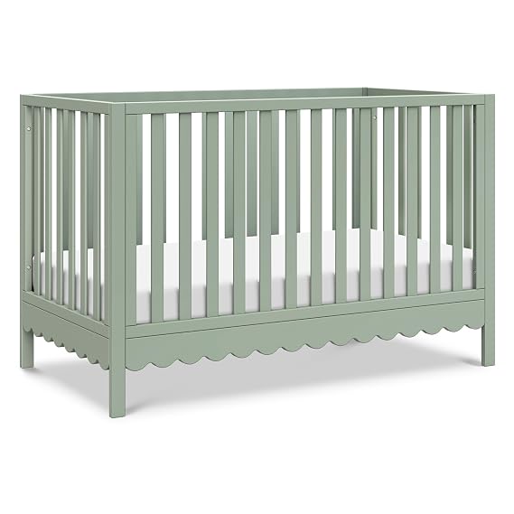 Davinci Sammy Scallop 4-in-1 Convertible Baby Crib, Light Sage