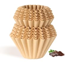100 Count Unbleached Brown Coffee Filters, 4-5 Cup Basket Style, Compatible with Mr Coffee, Black & Decker, Ninja & More, 1E+2 Count