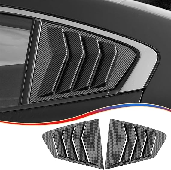 MUXEE 2Pcs Rear Side Window Louvers Air Vent Scoop Shades Cover Blinds Trim for Mazda 3 Sedan 2019-2026 -ABS Carbon Fiber Sport Accessories.(NOT FIT Mazda 3 Hatchback Model)