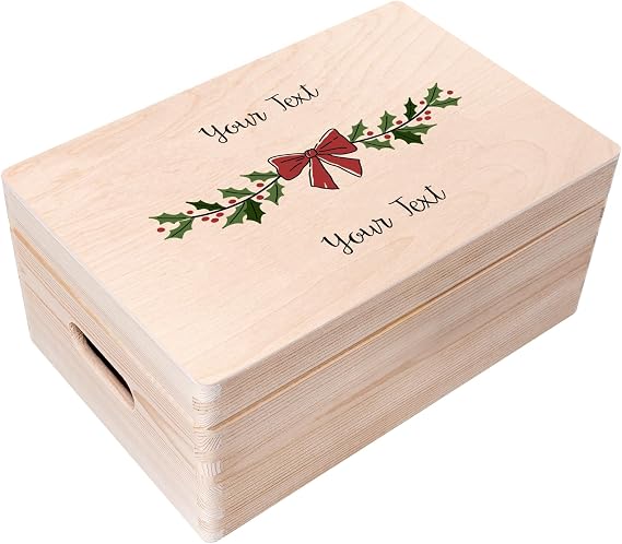 Creative Deco Personalized Wooden Storage Box Christmas Box