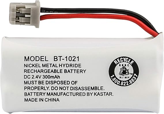 Uniden BT-1021 Replacement Rechargeable Battery For many Uniden Phone Systems and Cordless Handsets, Nickel Metal Hydride Rechargeable Battery, DC 2.4V 300mAh