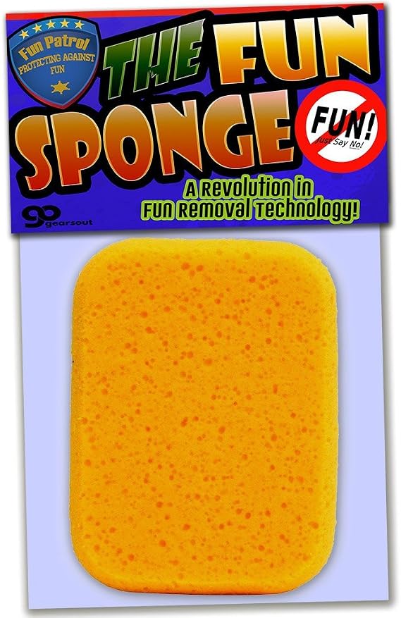 The Fun Sponge -  to Soak Up The Fun Gag Gift for Parents Funny Retirement Gift Over The Hill Silly Stocking Stuffer White Elephant Office Gift