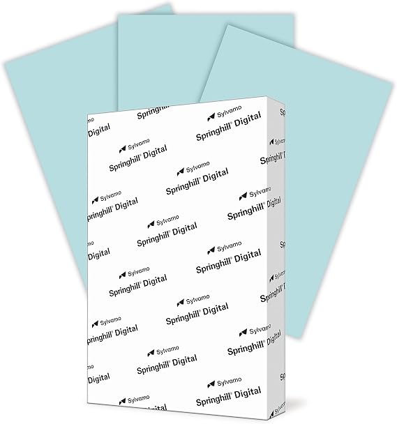 Springhill 11 x 17 Blue Colored Cardstock Paper, 110lb, 199gsm, 250 Sheets (1 Ream) Premium Heavy Cardstock, Printer Paper with Smooth Finish for Cards, Flyers, Scrapbooking & More 046320C