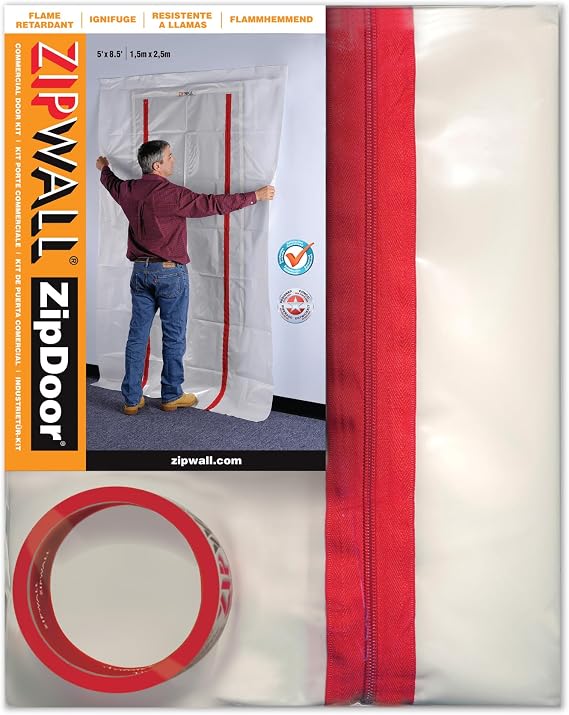 ZIPWALL ZDC Commercial ZipDoor Kit, red ,1 Count(Pack of 1)