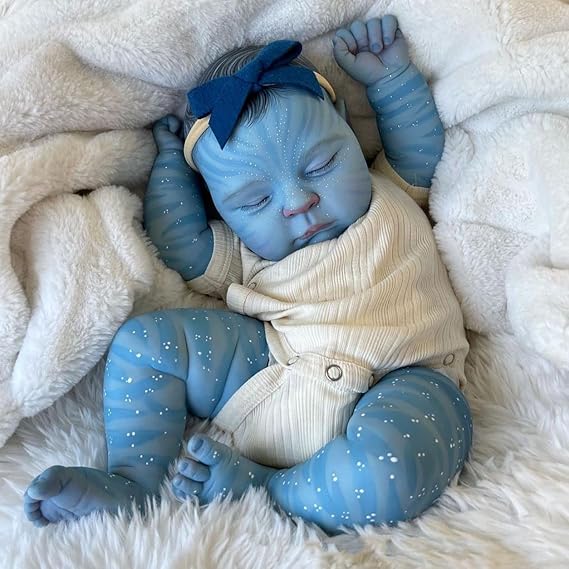 Pinky Reborn Avatar Baby Dolls 20 Inch Soft Vinyl Realistic Newborn Sleeping Baby Doll Girl Toy Accessories Gift Set for Kids Age 3+