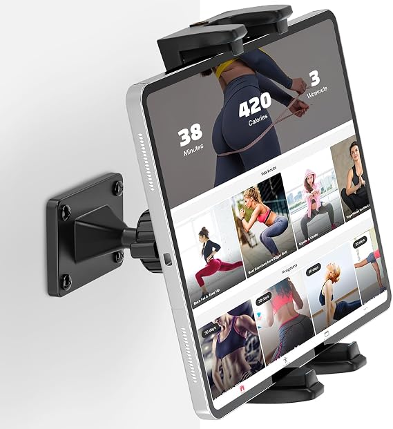 Tablet Wall Mount, 360 Swivel iPad Holder Stand for 4.7-12.9" Device