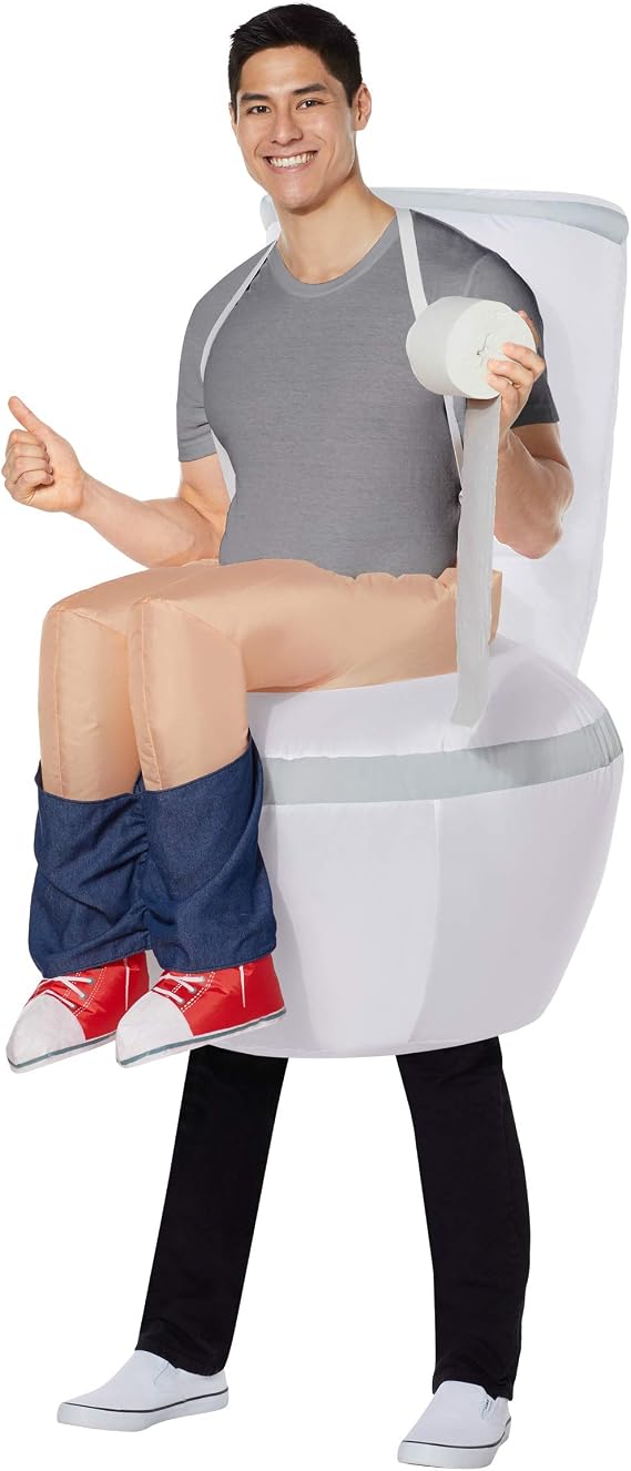 Spirit Halloween Adult Party Pooper Inflatable Costume, Men, ONE SIZE FITS MOST Standard, Multicolor