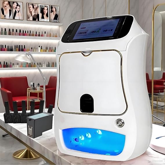 Nail Art Printer,Nail Stamping Machine,Nail Art DIY Pattern Printing Machine W/Touch Screen Display,Intelligent 3D Nail Painting Machine,Digital Mobile Art Printer,WiFi/DIY Nails Art Tool