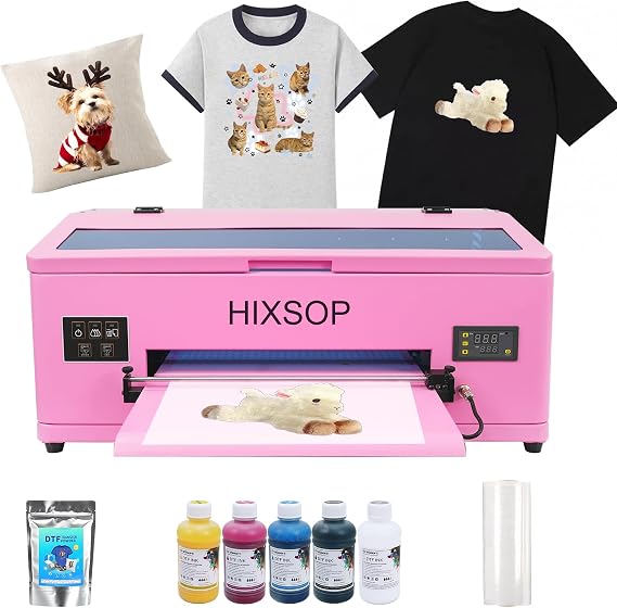 DTF Printer A3 F L1800 with Roll Feeder, Direct to Film Transfer Printing Machine with White Ink Circulation System and Semi-Automatic Cleaning for DIY T Shirt (Printer+Film+Software)