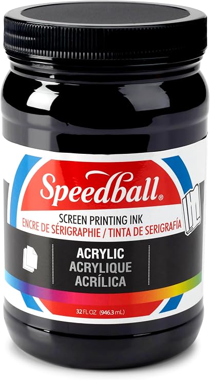 Speedball 004657 Acrylic Screen Printing Ink, 946ml, 32 Fl. oz, Black