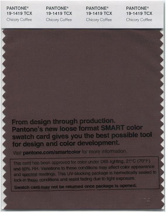 PANTONE Smart 19-1419X Color Swatch Card, ChicoryCoffee