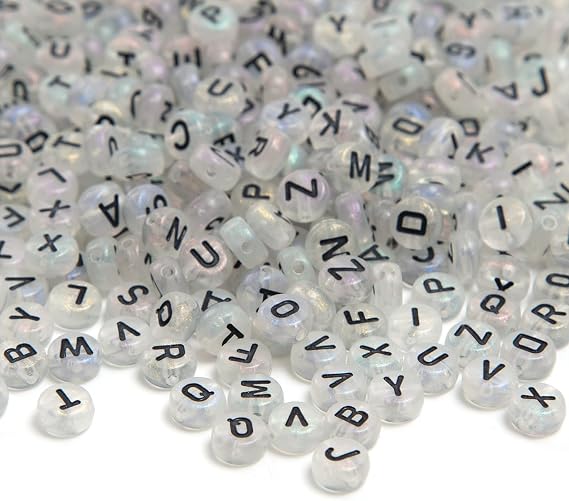 1000pcs Letter Beads Round Alphabet Beads for Jewelry Making