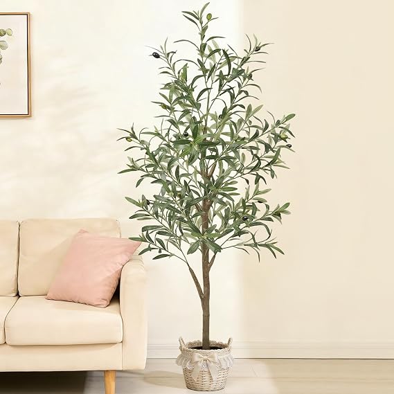 Artificial Olive Tree, Faux Olive Tree with Realistic Trunk