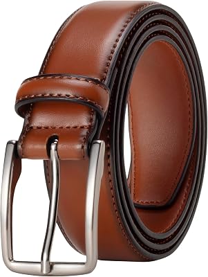 KM Legend Mens Leather Dress Belt for Work Business and Casual