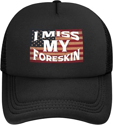 I Miss My Foreskin Breathable Mesh Ball Cap Stylish Accessory for Adults9 Black
