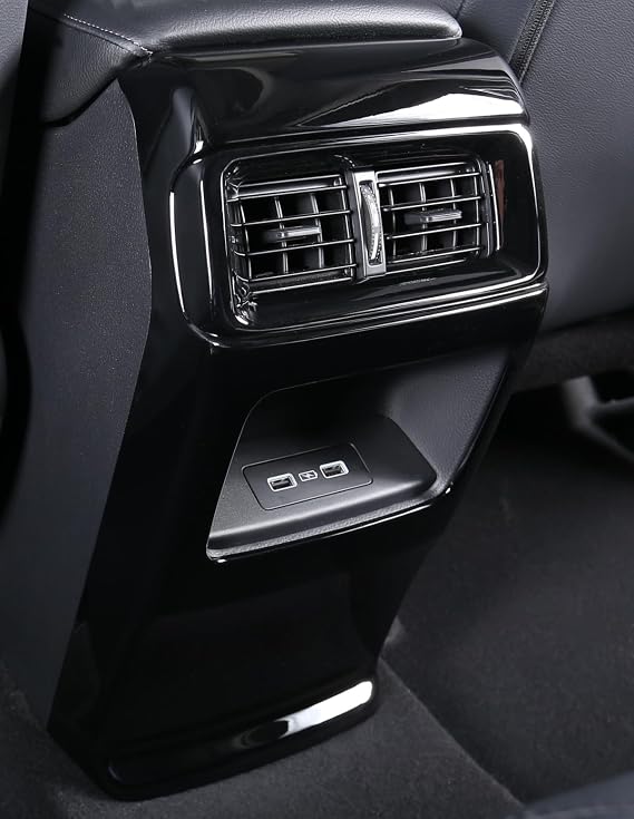 for Honda CRV 2023 2024 2025 2026 Central Control Rear Seat Air Vent Cover, for CR-V LX, EX, EX-L, Sport, Sport-L Hybrid, Touring, Scratch-Resistant Interior Accessories Air Outlet Trim- Glossy Black