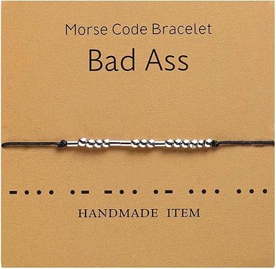 Morse Code Bracelet Adjustable Bracelet Beads on Silk Cord Friendship Inspirational Jewelry Gifts for Her