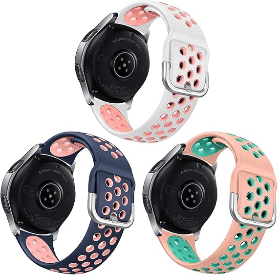 3 Pack Sport Bands Compatible with Samsung Galaxy Watch 46mm/Gear S3 Frontier for Men Women, 22mm Watch Band Silicone Quick Release Rubber Replacement Strap for Galaxy Watch 3 LTE (45mm)