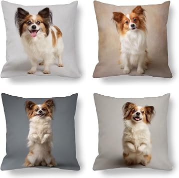 Outdoor Pillow Yellow, Animal Outdoor Pillows Waterproof 22x22 Set of 4, Waterproof Linen Decorative Sofa Cushions with Invisible Zipper for Patio Garden Porch Bench Chair Sofa Indoor, Gifts N-Q