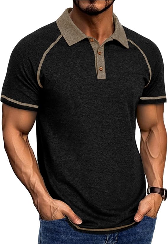 Men's Casual Polo Shirts Classic Short Sleeve Basic Shirt Button Cotton Golf Summer Stylish Tees Tops