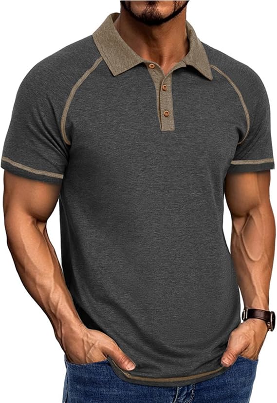Men's Casual Polo Shirts Classic Short Sleeve Basic Shirt Button Cotton Golf Summer Stylish Tees Tops
