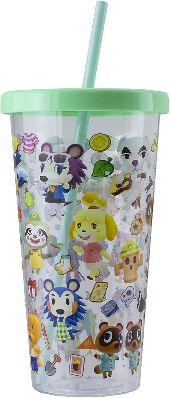 Paladone Animal Crossing Plastic Cup and Straw