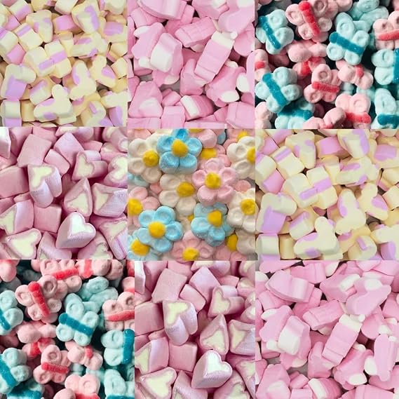 Random Mixed Marshmallow With Easter Gift Tub - Yellow & Piink Chick, Piink & White Bunny, Pink & White Mini Heart, Butterflies, Flowers Marshmallow (750g)
