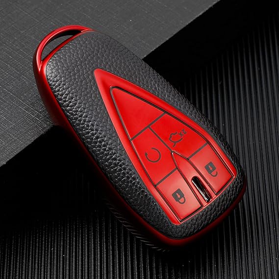 Fit for Changan CS35 Plus CS75PLUS CS55PLUS Leather TPU Car Smart 4Button Key Cover Case Bag Shell Fob Protector Keychain