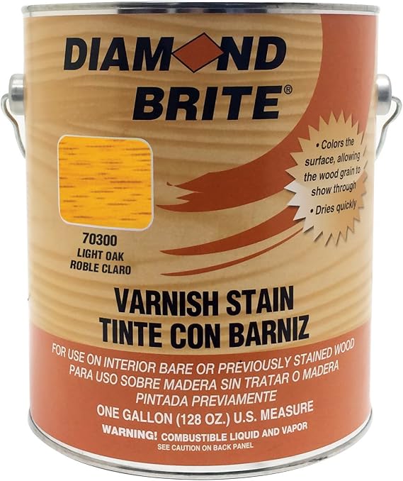 Diamond Brite Interior Varnish Stain, Light Oak, 1 Gallon, 70300-1