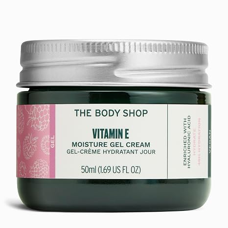 The Body Shop Vitamin E Gel Moisture Cream, 1.7 Oz | 48hr hydration for combination skin. Fast-absorbing gel texture helps mattify T-zone and replenish moisture