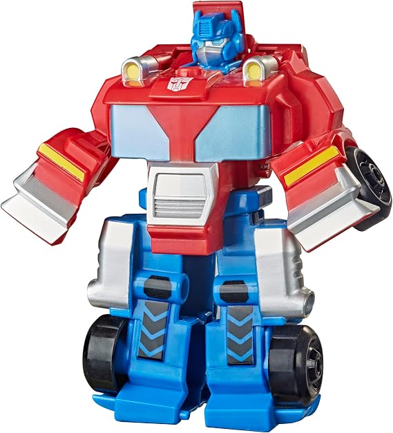 Transformers Playskool Heroes Rescue Bots Academy Team Optimus Prime, 4.5-Inch Action Figure, Kids Converting Robot Toy, Ages 3+