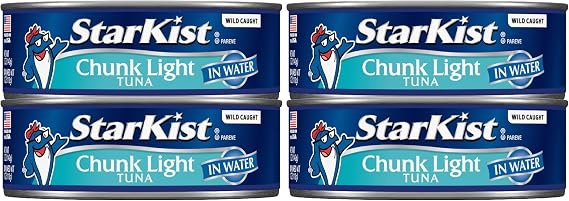 StarKist Chunk Light Tuna, In Water, 5 Ounce, 4 Count