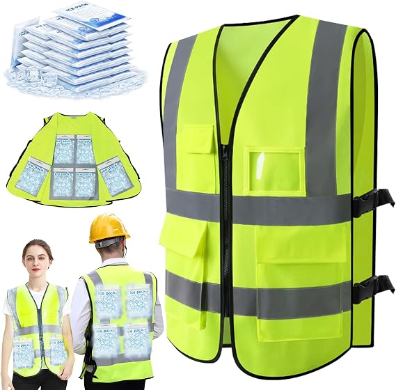 Cooling Vest with 24pcs Gel Ice Pack - Ice Safety Vest for Men Women